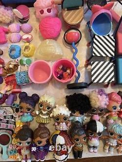 LOL Surprise Huge Lot (150+piece) Furniture, Dolls Cups Hats Wigs Glasses & MORE