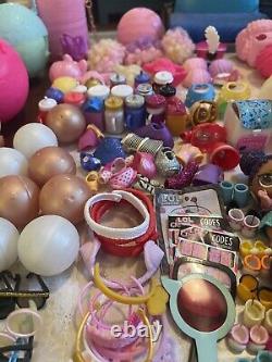 LOL Surprise Huge Lot (150+piece) Furniture, Dolls Cups Hats Wigs Glasses & MORE