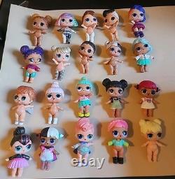 Large Lot LOL Surprise Dolls 108, Babies 5, 112 Drink Bottles, Jewelry Clothes