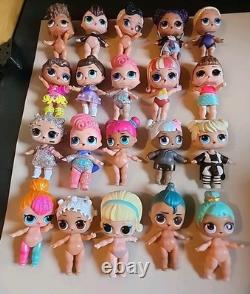 Large Lot LOL Surprise Dolls 108, Babies 5, 112 Drink Bottles, Jewelry Clothes