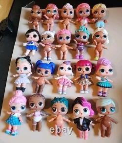 Large Lot LOL Surprise Dolls 108, Babies 5, 112 Drink Bottles, Jewelry Clothes