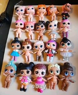 Large Lot LOL Surprise Dolls 108, Babies 5, 112 Drink Bottles, Jewelry Clothes