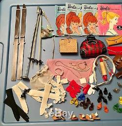 Large Vintage #3 Barbie and Midge Case Lot with Lots of Clothes, Accessories N/R