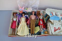 Large Vintage Barbie and Midge Case Lot +4 dolls +Lots of Clothes & Accessories