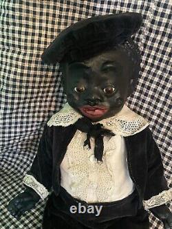 Leo Moss Inspired Black Character Art Doll Antique Composition 16 Artist TUTU