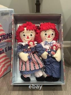 Limited Edition Stars & Stripes 20 Raggedy Ann & Andy Collectible Doll Set NEW