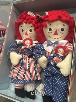 Limited Edition Stars & Stripes 20 Raggedy Ann & Andy Collectible Doll Set NEW