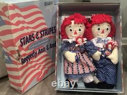 Limited Edition Stars & Stripes 20 Raggedy Ann & Andy Collectible Doll Set NEW