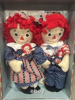 Limited Edition Stars & Stripes 20 Raggedy Ann & Andy Collectible Doll Set NEW