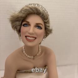 Limited/ Numbered Franklin Mint Sitting Princess Diana Doll On Tuft Stool