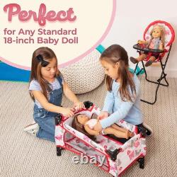 Litti Pritti Baby Doll Accessories Set 4-Piece Baby Doll Furniture Set for 18