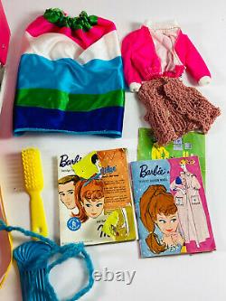 Lot (3) Barbie Dolls with Midge vintage 1960's Accessories + Case
