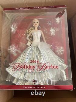 Lot of 8 BRAND NEW Mattel Barbie Doll Holiday Barbies NEW IN BOXES