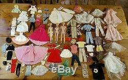 Lot vintage Barbie #3, #4 ponytail & Ken. Many original clothes, shoes. LOOK
