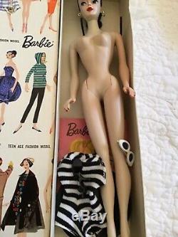 Lovely! Vintage Barbie Ponytail #3 R Box, TM Stand, Accessories Smells Crayons