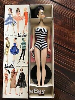 Lovely! Vintage Barbie Ponytail # 3 with R Box, TM Stand, Sunglasses & Booklet