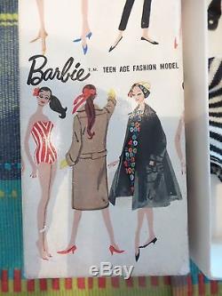 Lovely Vintage TM Box for #1 or #2 Brunette Ponytail Barbie with Accessories