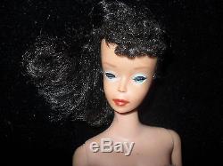 MOM ESTATE Vintage 59 TM Brunette Ponytail Barbie doll FLOCKING lot #1 NO GREEN