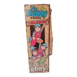 MY BUDDY Vintage 1985 Doll Brown Hair Blue Eyes Original Clubhouse Box Hasbro