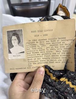 Marry Todd DolL Vintage First Lady Abraham Lincolen 1983 Handmade Doll