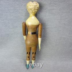 Mason & Taylor Antique Wood Jointed Doll Pewter Arms & Feet 11 Crazing