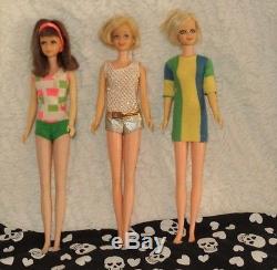 Mattel 1960s Mod Lot Francie, Casey, Twiggy, Twist N Turn TNT Barbie Dolls