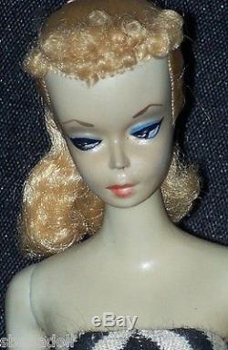 Mattel # 1 BLOND PONYTAIL BARBIE with ORIGINAL STAND/SHOES/GLASSES