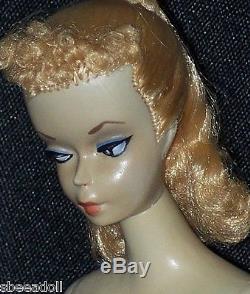 Mattel # 1 BLOND PONYTAIL BARBIE with ORIGINAL STAND/SHOES/GLASSES