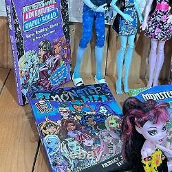 Mattel Monster High Collection 4 Girl Dolls, 1 Boy Doll, 5 Books Free Shipping