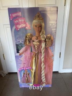Mattel My Size Barbie White Hair Rapunzel Doll 3ft 1997 Vintage