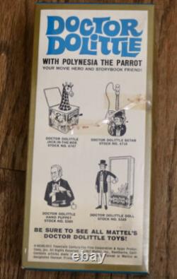 Mattel vintage 1967 Doctor Dolittle and Polynesia the Parrot doll set