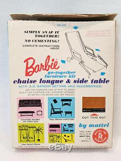 Mib Vintage Barbie Doll Go-together Furniture Chaise Longue & Side Table Mattel