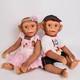 Monkey Twins Reborn Baby Dolls 22in Realistic Newborn Dolls Full Silicone Vinyl
