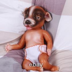 NEW 13.7'' Full Silicone Reborn Dog Doll Cuddly Newborn Soft Cute Animals Toy