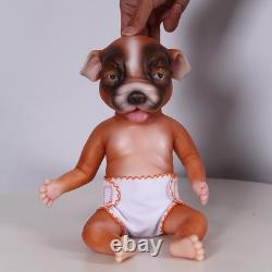 NEW 13.7'' Full Silicone Reborn Dog Doll Cuddly Newborn Soft Cute Animals Toy