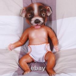 NEW 13.7'' Full Silicone Reborn Dog Doll Cuddly Newborn Soft Cute Animals Toy