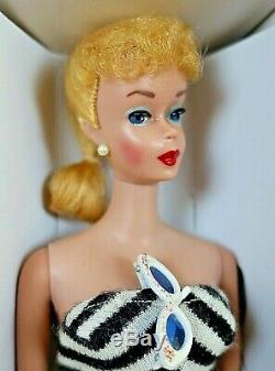 NICE #5 Vintage Barbie Blond PONYTAIL SS Bklt Glasses Std Repr Box NO Green BIN
