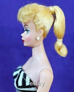 NICE #5 Vintage Barbie Blond PONYTAIL SS Bklt Glasses Std Repr Box NO Green BIN