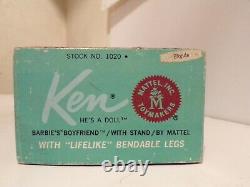 NOS New Vintage 1964 Blonde Ken with Bendlegs #1020 still has tag on wrist! LOOK