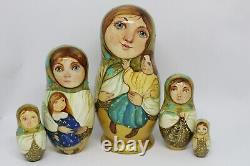 Nesting Dolls, Girl with children(5p. Inside, 7 tall). Artwork, exclusive