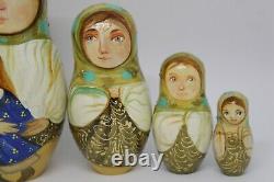 Nesting Dolls, Girl with children(5p. Inside, 7 tall). Artwork, exclusive