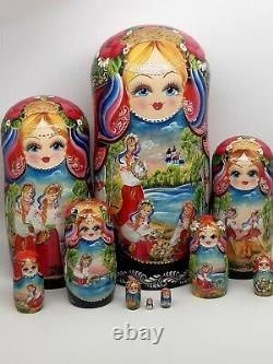 Nesting dolls Ukraine Ukrainian holiday Matryoshka 10 tall 10 in 1