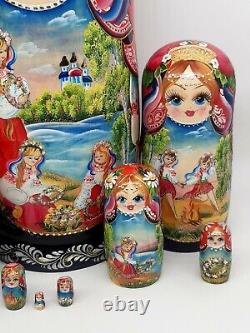 Nesting dolls Ukraine Ukrainian holiday Matryoshka 10 tall 10 in 1