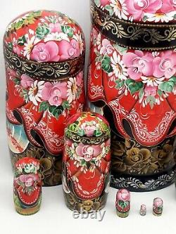 Nesting dolls Ukraine Ukrainian holiday Matryoshka 10 tall 10 in 1