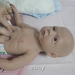 New 18.5 Reborn Baby Dolls FULL BODY SILICONE BABY GIRL DOLL BRONK SKIN DOLL US