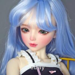 New Full Set BJD Doll 1/3 56cm Ball Jointed Girls Dolls with Blue Hair Assembled