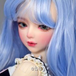 New Full Set BJD Doll 1/3 56cm Ball Jointed Girls Dolls with Blue Hair Assembled