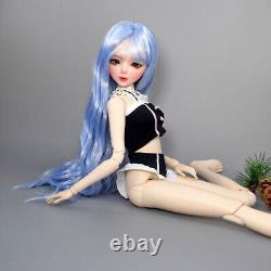 New Full Set BJD Doll 1/3 56cm Ball Jointed Girls Dolls with Blue Hair Assembled
