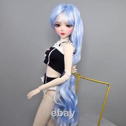 New Full Set BJD Doll 1/3 56cm Ball Jointed Girls Dolls with Blue Hair Assembled