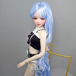 New Full Set BJD Doll 1/3 56cm Ball Jointed Girls Dolls with Blue Hair Assembled